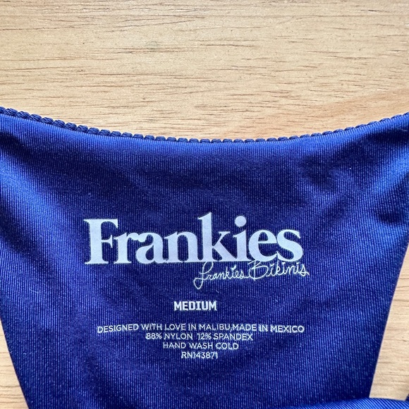 Frankies Blue Bikini Set, Top and Bottom Size Medium - Picture 1 of 5